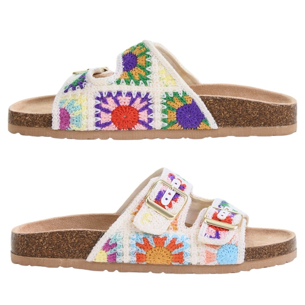 Dirty Laundry Granny Square Slide Sandals Size 8